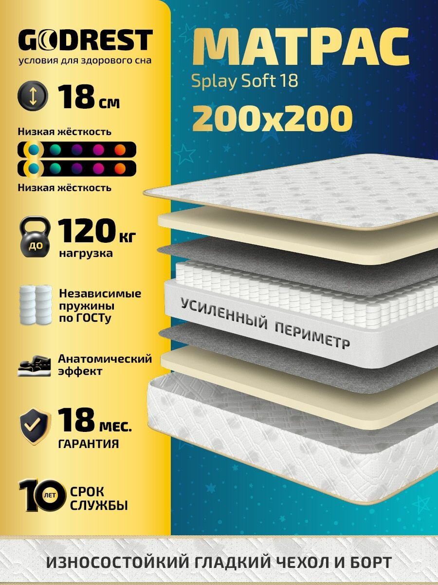 Матрас GODREST Splay Soft 18 200x200