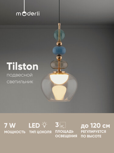 Изображение товара Светильник подвесной светодиодный Moderli V11242-PL Tilston, золотой