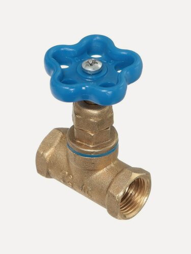 Изображение товара Вентиль для воды БАЗ 1/2' г-г синий — надежная запорная арматура для инженерной сантехники и систем водоснабжения