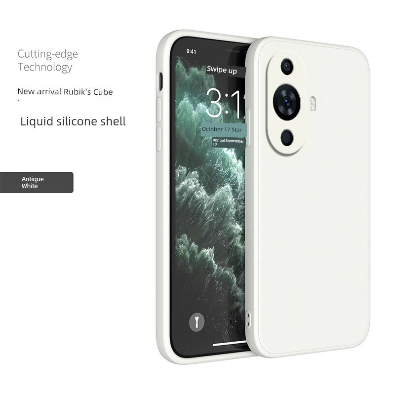 Силиконовый чехол для Huawei nova 12 Active Edition, антично-белый, с двумя защитными стеклами