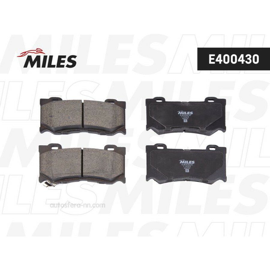 MILES E400430 Колодки тормозные передние (Смесь Low-Metallic) INFINITI FX35/37/50 08-/GS35/37/25 06- (TRW GDB3505) E400430