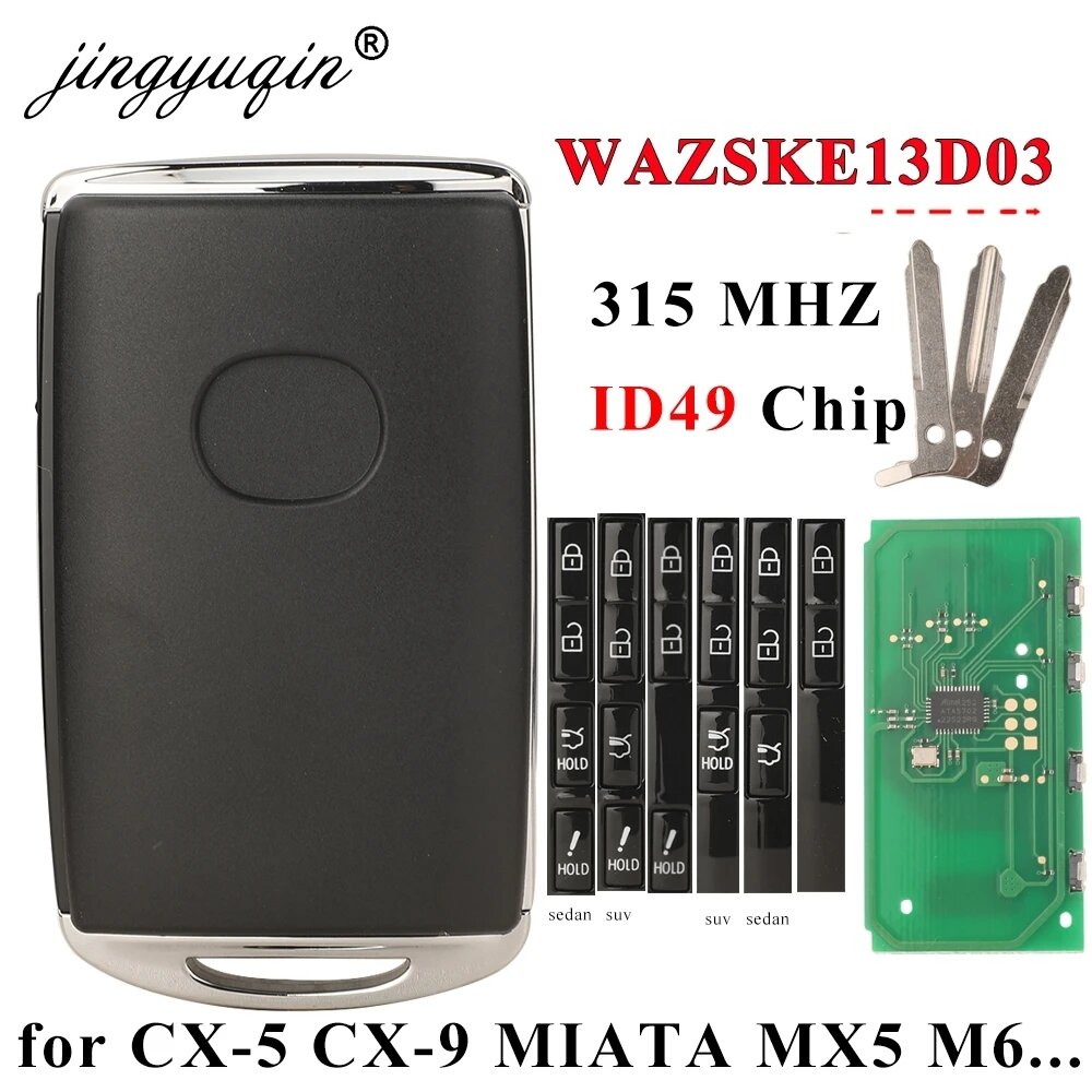 Ключ-брелок для Mazda CX-5, CX-9, MIATA, M6, 3 кнопки, ID49, 315 МГц