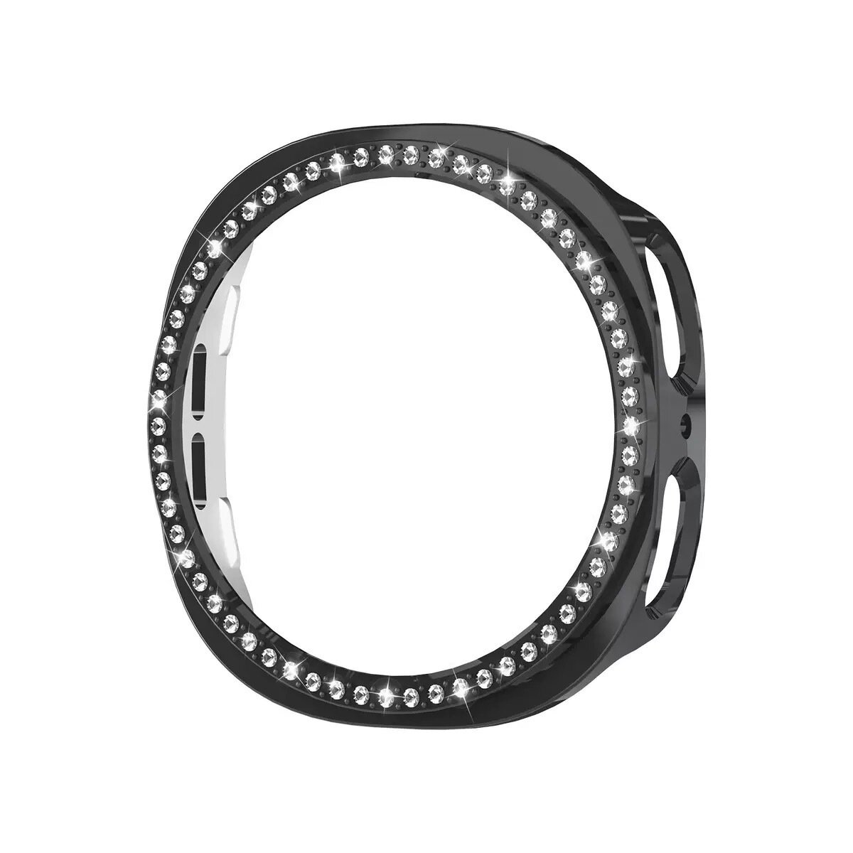 Силиконовый чехол для часов Samsung Galaxy Watch 8 с вырезом в виде единой диаманта, черный, 44 мм