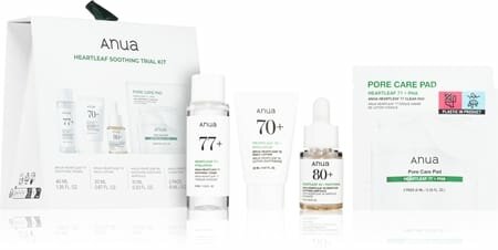 Набор для ухода anua heartleaf soothing trial kit, тоник 40 мл, лосьон 20 мл, ампула 10 мл, патчи 2 шт.