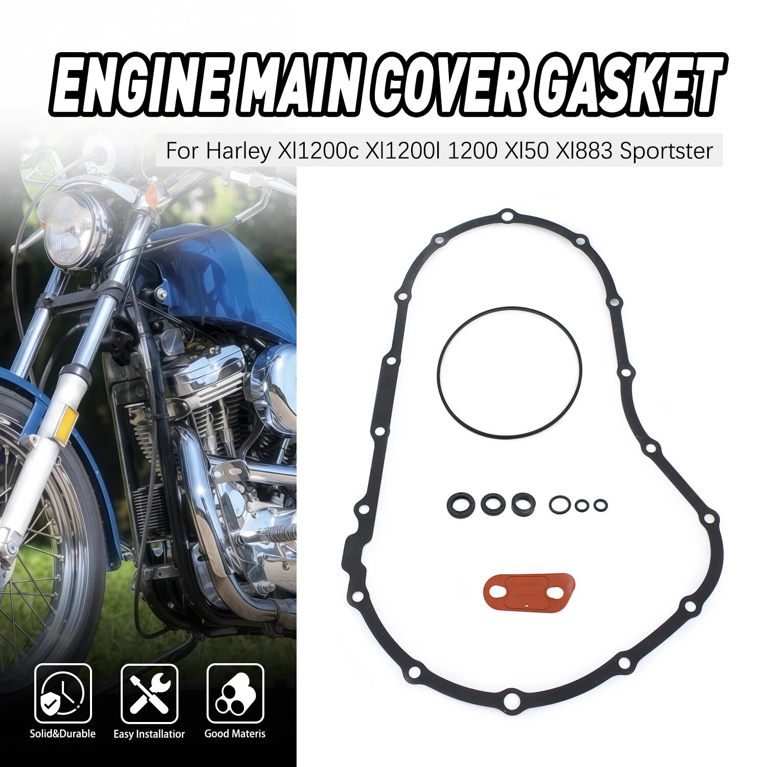 Комплект прокладок основной крышки двигателя мотоцикла для Harley XL1200C XL1200L XL50 XL883 Sportster 883 XL1200C Sportster 1200, на заказ