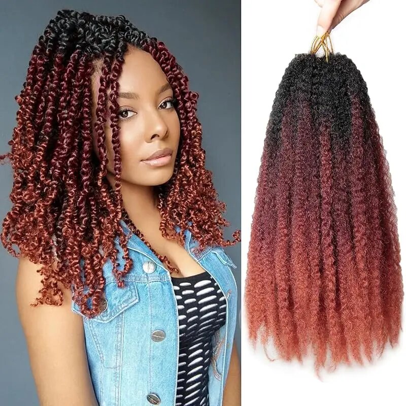 Синтетические волосы Marley Twist, медово-коричневые, омбре, 18 Красный, 8 шт./лот, 1B 99J 350