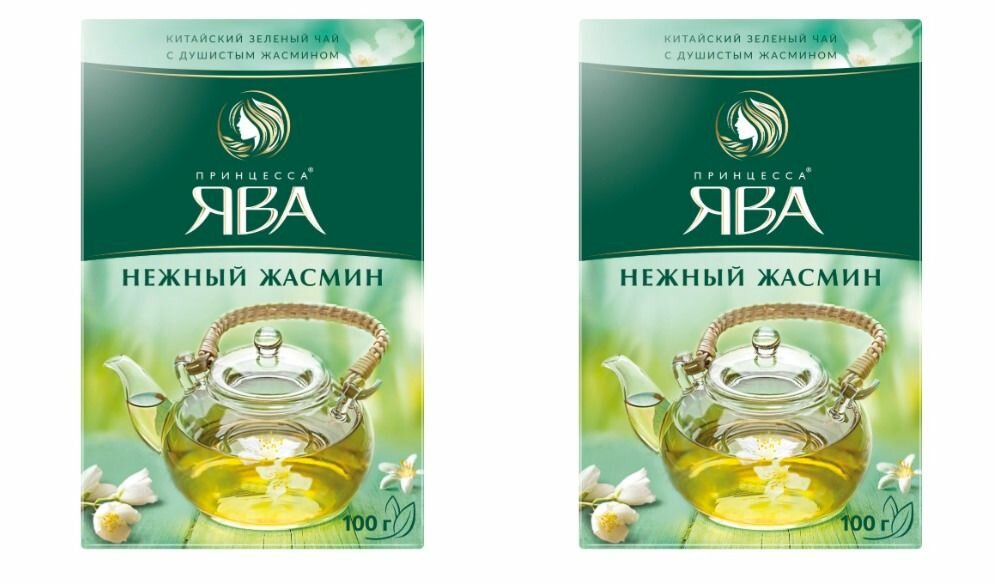 Принцесса Ява Чай зеленый с Жасмином, листовой, 100 г, 2 уп