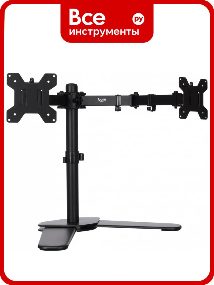 Кронштейн для мониторов BURO ЖК M042 черный 17"-27" максимальный вес 8 кг, настольный поворот и наклон 1174945