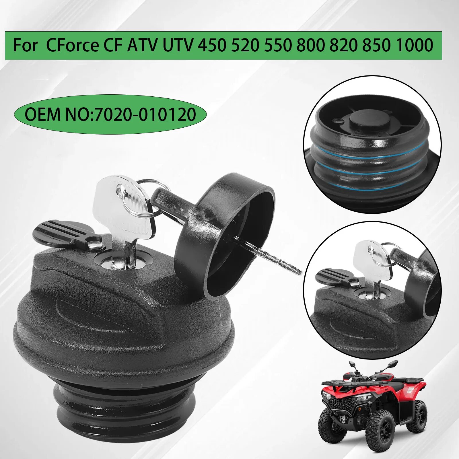 Замок крышки топливного бензобака с ключом подходит для CF-Moto CForce CF ATV UTV 450 520 550 800 820 850 1000 EU4 EU5 7020-010120