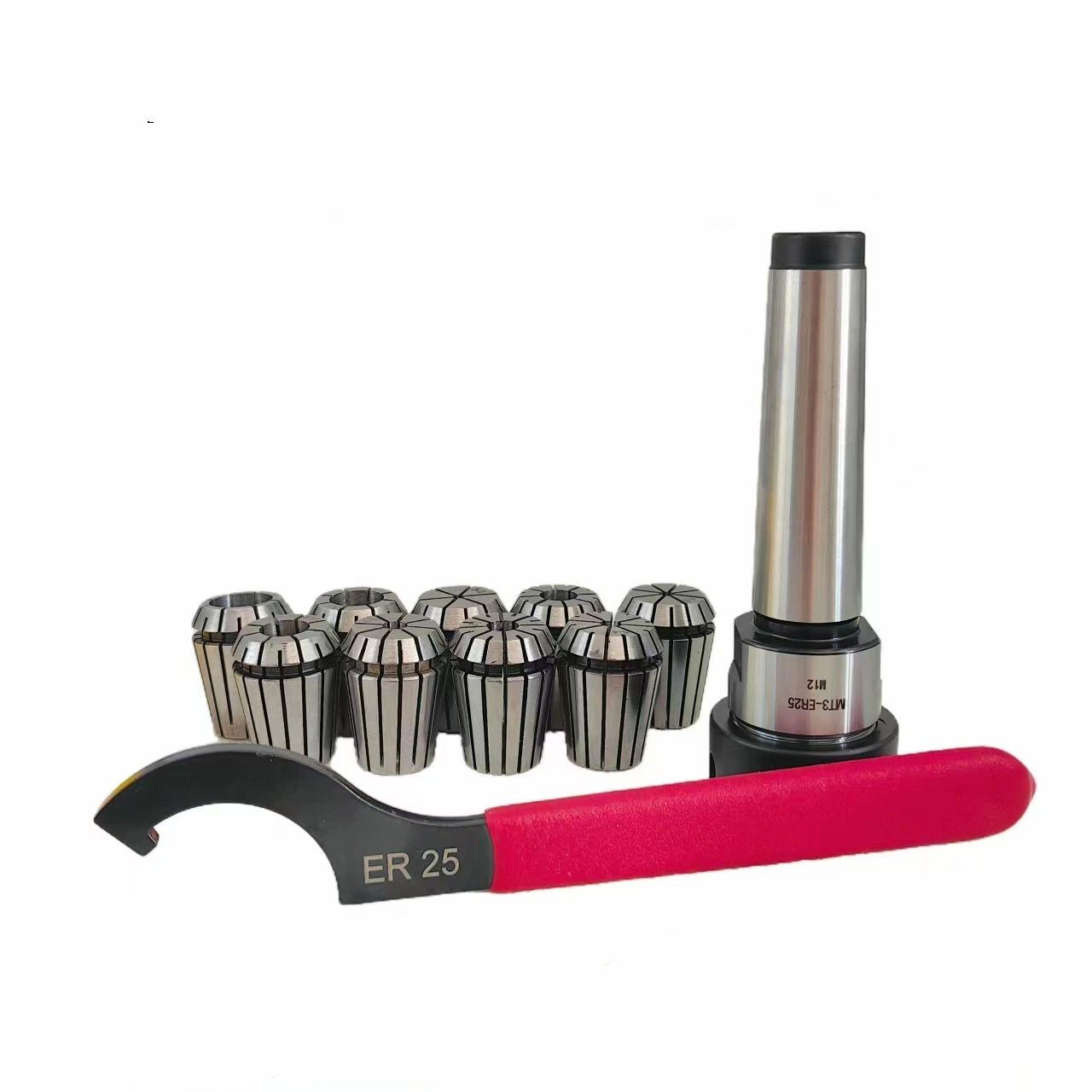 ER25 chuck - 9PCS+ ER25 wrench + MT3 - ER25 - M12 extension rod Инструмент Коне Морса