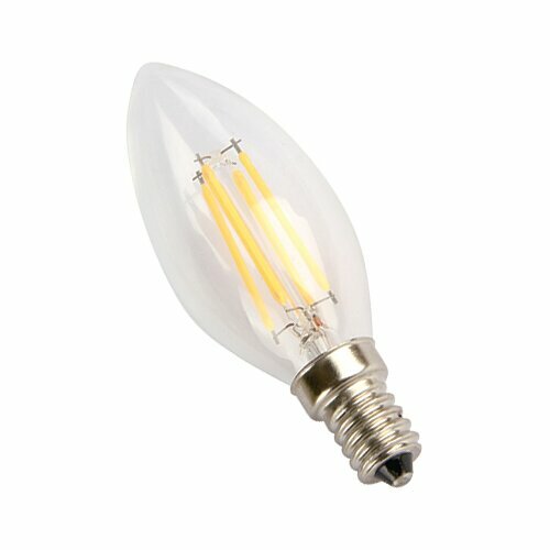 E14-7W-4000K Лампа LED (Свеча прозрачная Филамент) L&B
