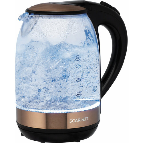 Чайник электрический Scarlett SC-EK27G81 17л 2200Вт бронзовыйчерный корпус стекло 227700₽