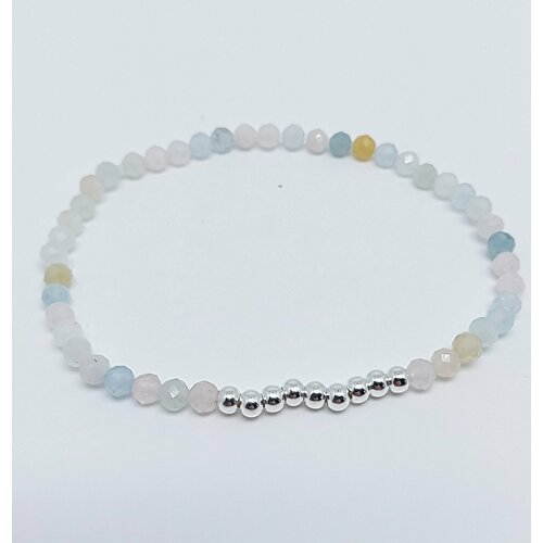 фото Браслет ok, морганит, 1 шт., размер 18 см, голубой, белый