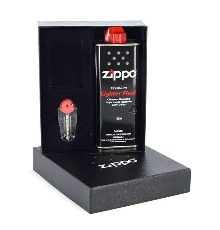 Подарочный набор ZIPPO (кремни + высококачественное топливо Zippo 125 мл+ место для широкой зажигалки)