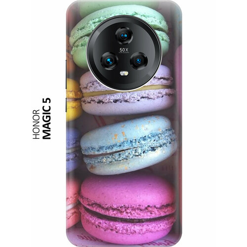 Силиконовый чехол на Honor Magic5 / Хонор Мэджик 5 с принтом Макаруны