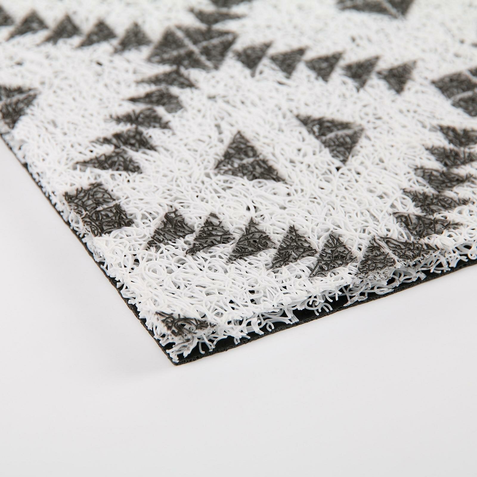 Коврик придверный грязезащитный Доляна «Ромбы», 45×75 см, цвет чёрно-белый - фотография № 10