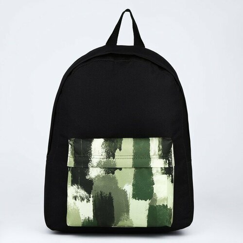 Рюкзак текстильный Хаки, с карманом, цвет черный, зеленый 9657753