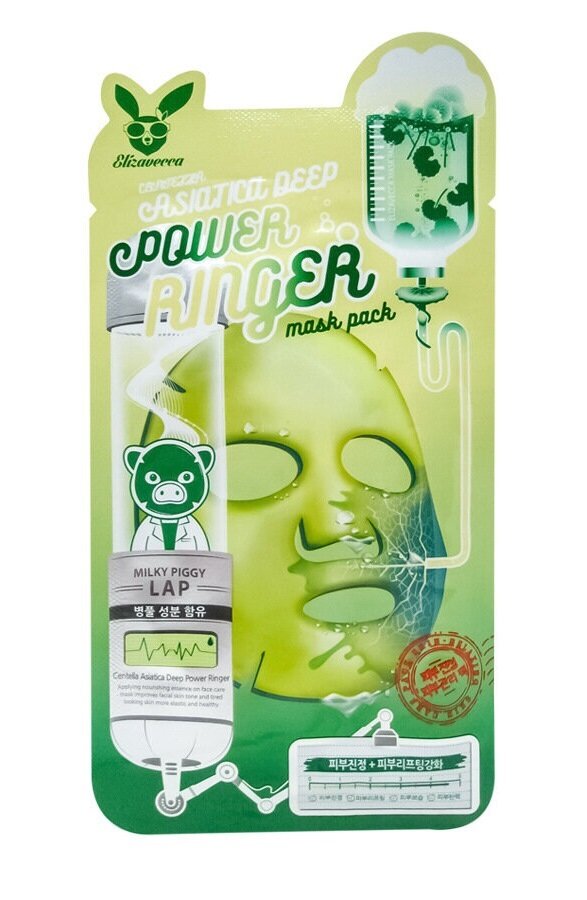 ЕЛЗ Тканевая маска с экстрактом центеллы азиатской Power Ringer Mask Pack CentellaAsiatica Deep 23мл