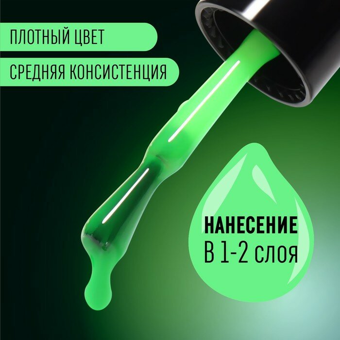 Гель-лак для ногтей 3-х фазный LED/UV 8мл люминесцент GLOW IN THE DARK (22) QF 9425615