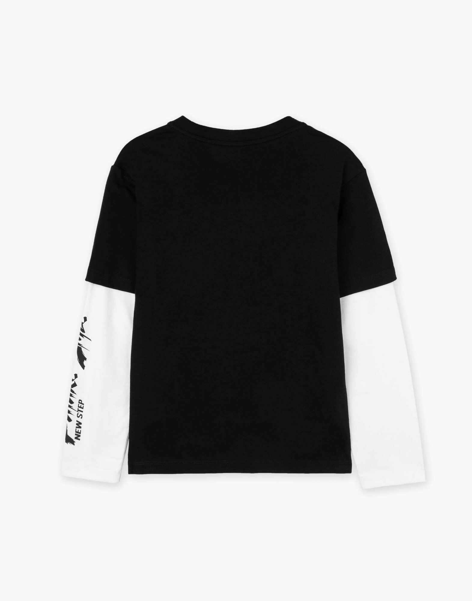 Лонгслив Gloria Jeans, размер 8-10л/134-140, черный/белый — фото 1