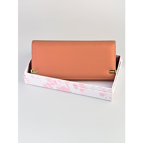 Кошелек LeatherStyle, фактура зернистая, пудровый