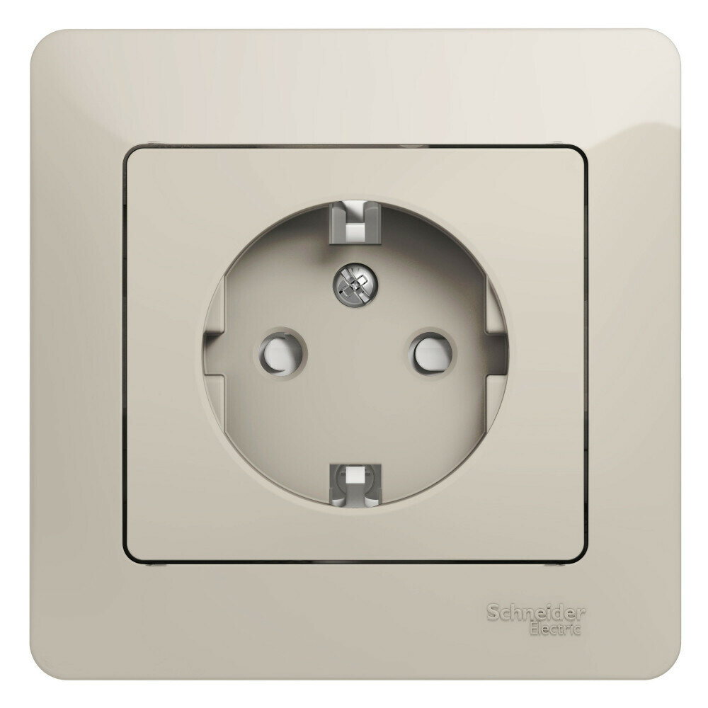 Systeme Electric Glossa Молочный Розетка с/з со шторками (в сборе) GSL000944