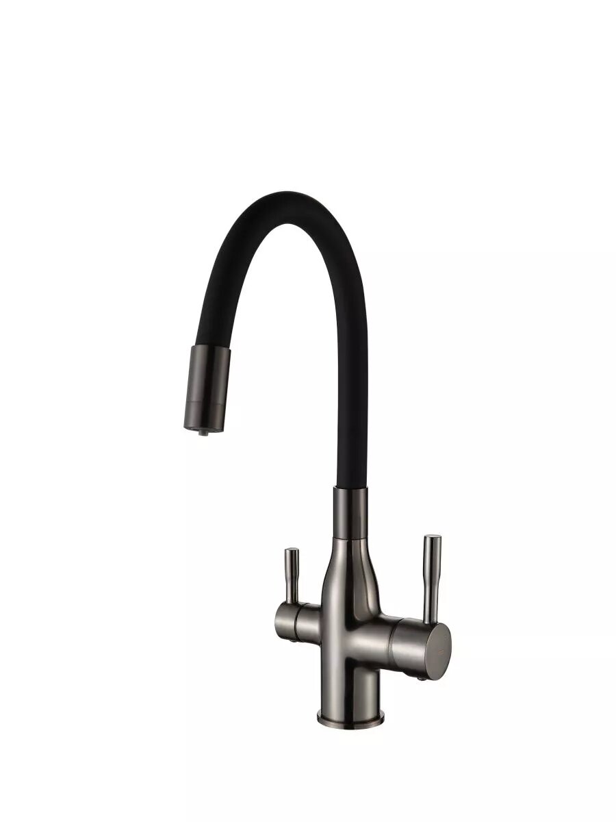 Смеситель для кухни Frap F4396-15, однорычажный, поворотный излив, черный