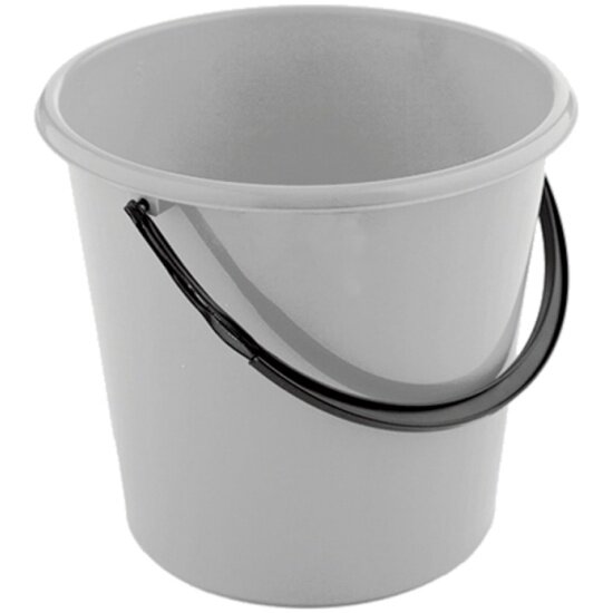Ведро Полимербыт  12л без крышки пластиковое пищевое цвет серый/синий мерная шкала 4307400