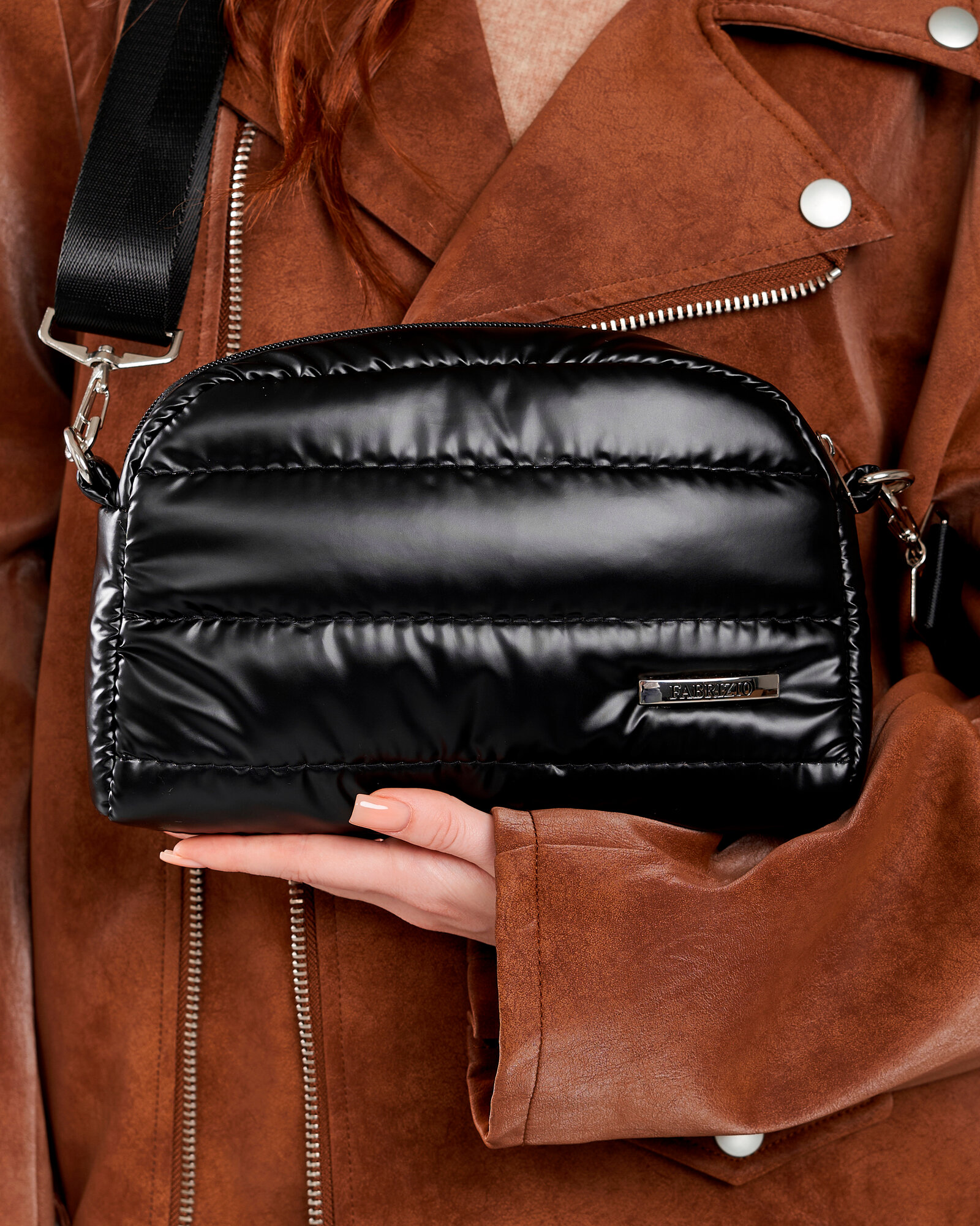 Сумка кросс-боди FABRIZIO CLUB, фактура гладкая, черный — фото 1