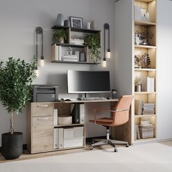 Угловой письменный стол «Mebel Market» с ящиками и тумбой для хранения; 115х50х73 см; цвет дуб