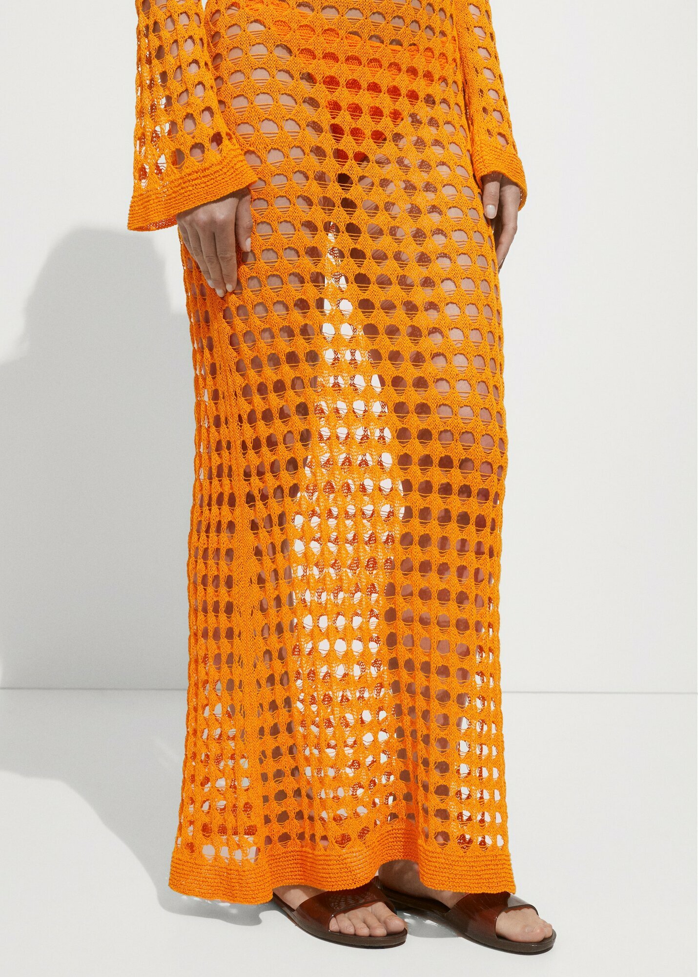 Босоножки MANGO, размер 36 EU, коричневый