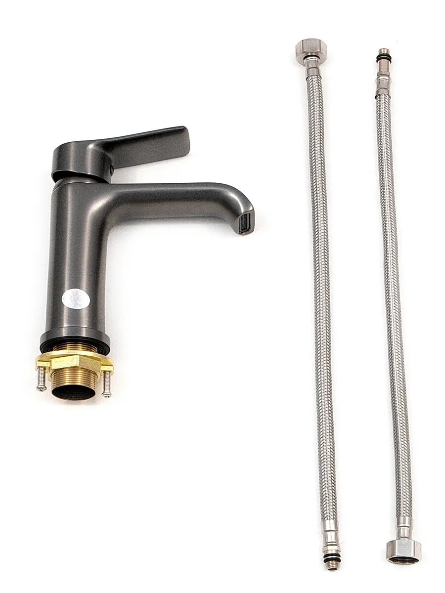 Смеситель Diadonna, для раковины, с керамическим картриджем, латунь, однорычажный, серый графит — фото 1