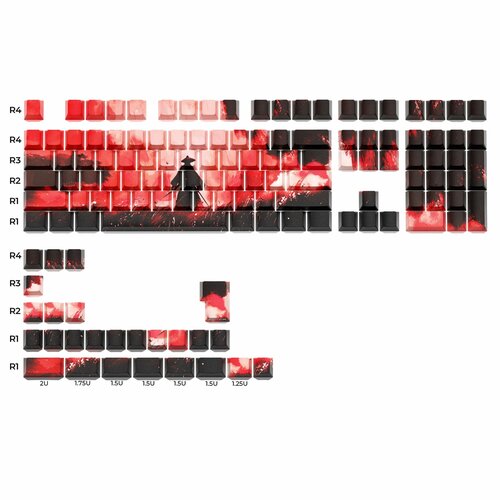 Womier XVX вишневый профиль колпачки клавиш красные и черные 134 шт, black keycaps