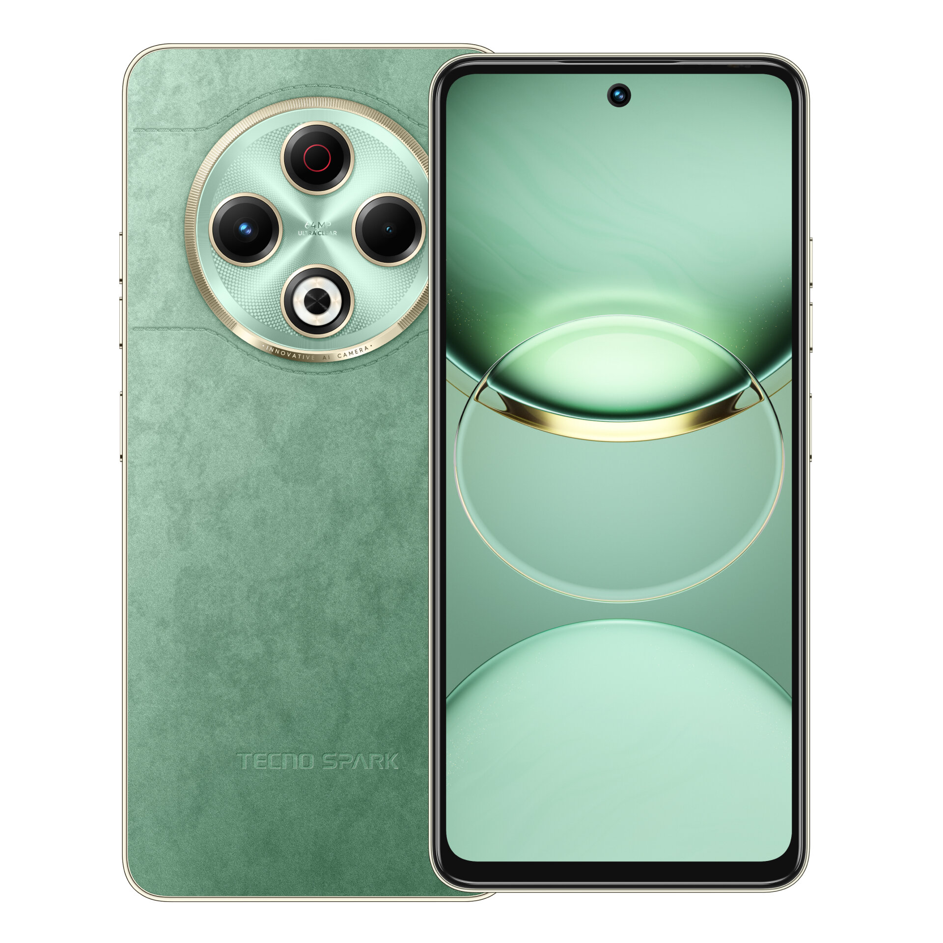 Смартфон TECNO Spark 30, экран 6.78", чипсет Helio G91, камеры 64+13 МП, NFC, 4500 мАч, зелёный — фото 1