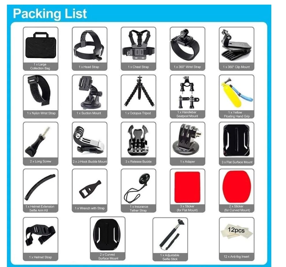 Изображение Аквабокс + Набор аксессуаров 50 в 1 для экшн-камеры GoPro HERO 13/12/11/10/9