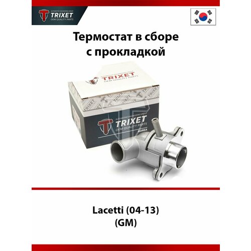 фото Термостат металл в сборе chevrolet lacetti (04-13) с прокладкой металл trixet