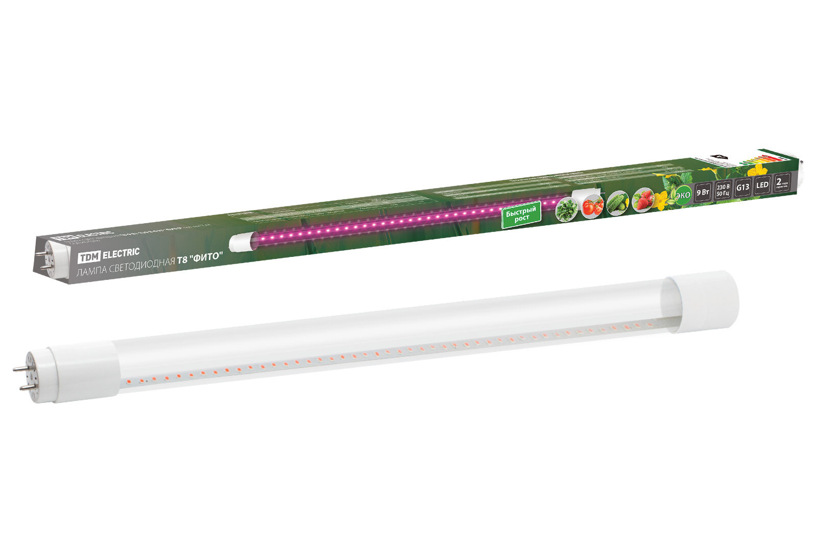 Лампа LED 9Вт G13 N8 "фито" 600 мм TDM SQ0340-0238
