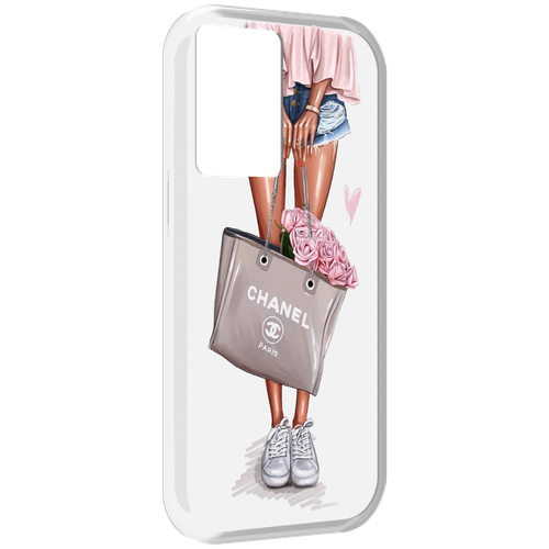 Чехол MyPads Девушка-с-сумкой женский для OnePlus Nord N20 SE задняя-панель-накладка-бампер