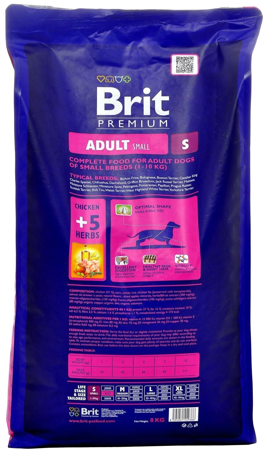 Сухой корм для собак Brit Premium, курица (для мелких пород) — купить сегод...