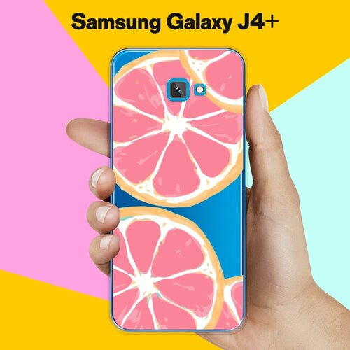 Силиконовый чехол на Samsung Galaxy J4+ Грейпфрут / для Самсунг Галакси Джей 4 Плюс 2018 силиконовый чехол на samsung galaxy j4 астронавт 8 для самсунг галакси джей 4 плюс 2018