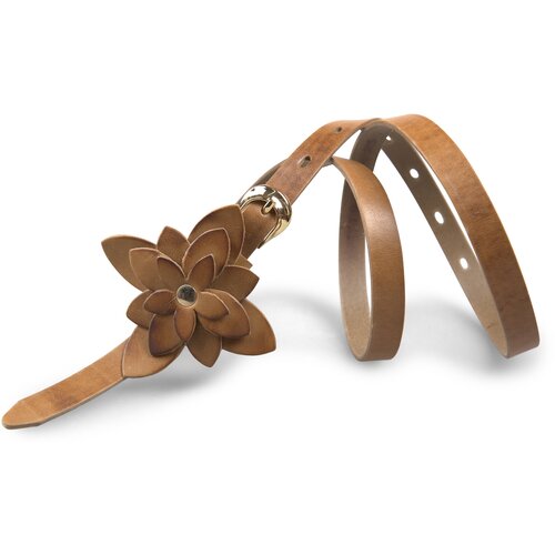 фото Ремень olio rosti, натуральная кожа, для женщин, длина 100 см., коричневый