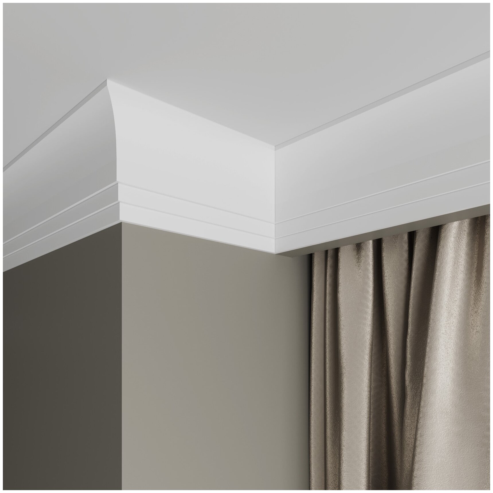 фото Карниз из ЛДФ Ultrawood CR 0026 (2440 х 87 х 25) - Плинтус потолочный