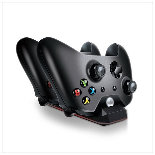 Dobe Зарядная станция Controller Charge Dock + 2 аккумулятора 300 мАч для контроллеров Xbox One/One S (TYX-695), черный, 1 шт.