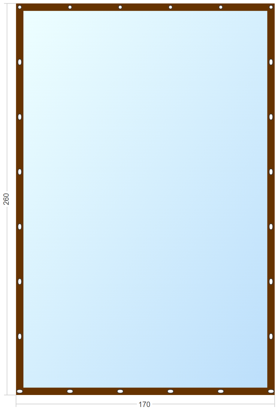 Мягкое окно Софтокна 170х260 см съемное, Французский замок, Прозрачная пленка 0,7мм, Коричневая окантовка, Комплект для установки - фотография № 3