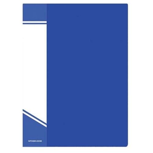 Папка файловая 100 вкладышей inформат (А4, пластик, 800мкм, карман для маркировки) синяя, 16шт.