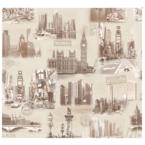 Обои бумажные Фокс 4713 Сити бежевый ширина 053м 110 198₽