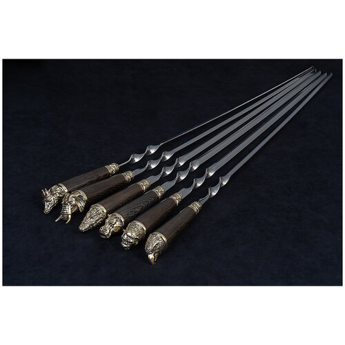 Шампура с деревянной ручкой Звери Африки - подарочный набор шампуров 5490₽