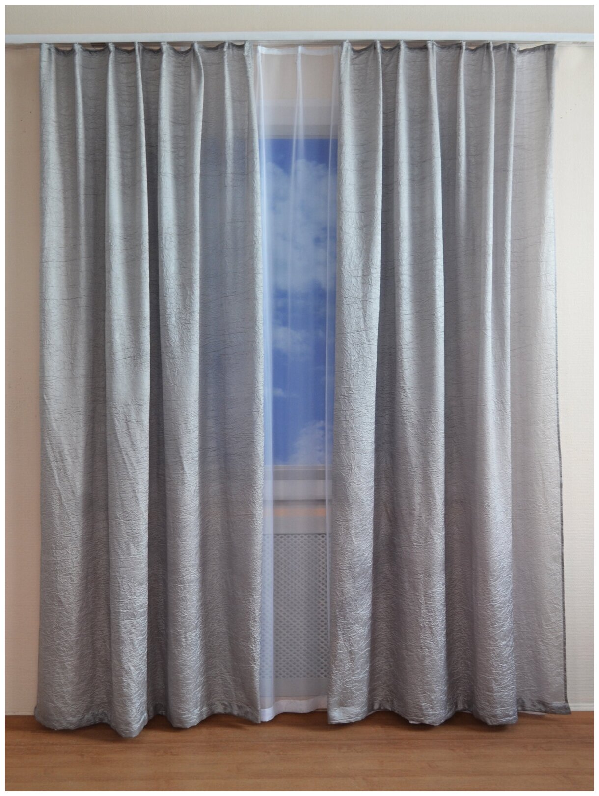 Комплект штор Домалетто Соната серый 140*270см - фотография № 3