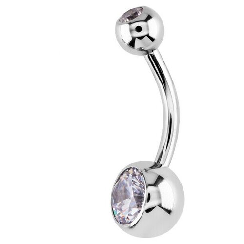Пирсинг в пупок, длина стержня 10 мм, серебристый