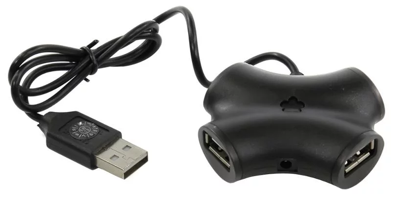 HUB CBR USB-концентратор CH-100 Black, 4 порта, USB 2.0. Питание: От USB-порта. Скорость передачи данных: до 480 Мбит/с. Дополнительные функции: Функции определения перегрузок по току и защиты выходных портов. Световая индикация готовности устройства. Раз